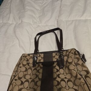 Coach Brown Signature Tote Bag